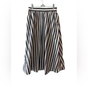 A New Day Women’s Size Small Black And White Striped Skirt Full Length Ankle
